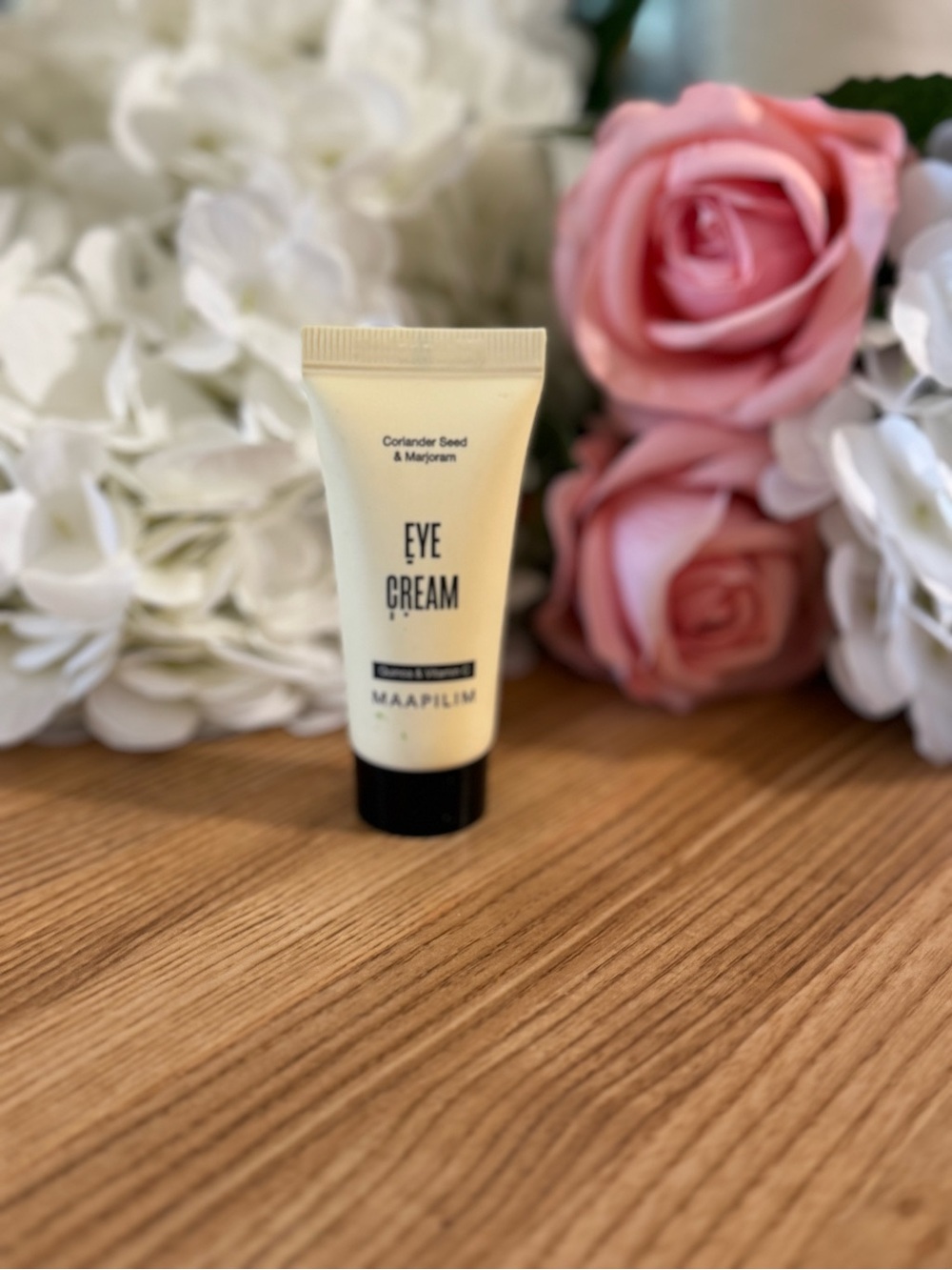 Maapilim Eye Cream Tube in Cream & Black with Pink Roses